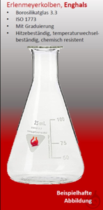 Erlenmeyerkolben 500 ml Enghals Borosilikatglas Erlenmeyer Enghals 500 ml  
Borosilikatglas 3.3...